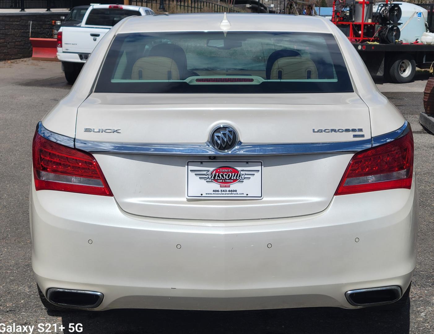 2014 Pearl White /Brown Buick LaCrosse PREMIUM (1G4GE5G33EF) with an 3.6L V6 engine, 6 Speed Auto transmission, located at 450 N Russell, Missoula, MT, 59801, (406) 543-6600, 46.874496, -114.017433 - Beautiful AWD Luxury Sedan. 3.6L V6 Engine. 6 Speed Automatic Transmission. Power Sunroof. Leather Heated Seats. Bluetooth. Memory Seats. Air. Cruise. Tilt. Power Windows and Locks. AM FM XM CD. Bose Sound. Remote Start. Adaptive Cruise Control. - Photo#7